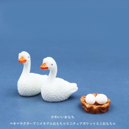 日式可愛小天鵝仿真動物模型擺件微縮迷你微景觀多肉沙盤配件玩具