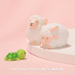 仿真可愛小綿羊小烏龜迷你動物微縮模型卡通玩具擺件公仔玩偶