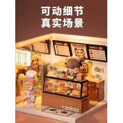 若態若來超級世界商店熊貓dun面包店diy小屋解壓手工拼裝房子模型