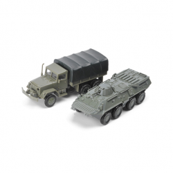 4D拼裝M35卡車BTR80裝甲運輸車模型軍事組裝玩具擺件1:72軍車系列