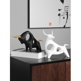 現代簡約招財牛工藝品擺件家居客廳玄關酒柜辦公室裝飾品擺設