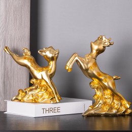 現代輕奢鹿酒柜裝飾品擺件辦公室麋鹿創意家居飾品客廳工藝品擺設 現代輕奢鹿酒柜裝飾品擺件辦公室麋鹿創意家居飾品客廳工藝品擺設