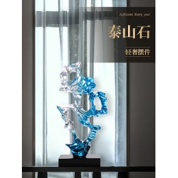 高級感透明太湖石玄關擺件輕奢高檔客廳電視柜酒柜辦公室軟裝飾品 高級感透明太湖石玄關擺件輕奢高檔客廳電視柜酒柜辦公室軟裝飾品