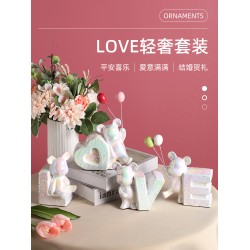 LOVE創意新婚訂婚閨蜜姐妹結婚禮物送新人輕奢電視柜家居飾品擺件