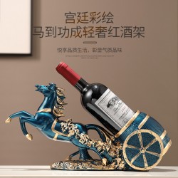 馬紅酒架裝飾品客廳喬遷禮物家用餐邊柜酒柜創意擺件柜葡萄酒架子