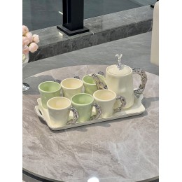 陶瓷高級感冷水壺水杯家用套裝大容量輕奢茶壺涼水壺喝水待客水具