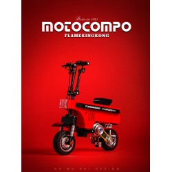 中國積木板凳摩托車MotocompoMOC酷小磚拼裝積木玩具模型