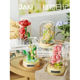 JAKI佳奇積木永生花音樂盒玫瑰花八音七夕情人節送女朋友老婆禮物
